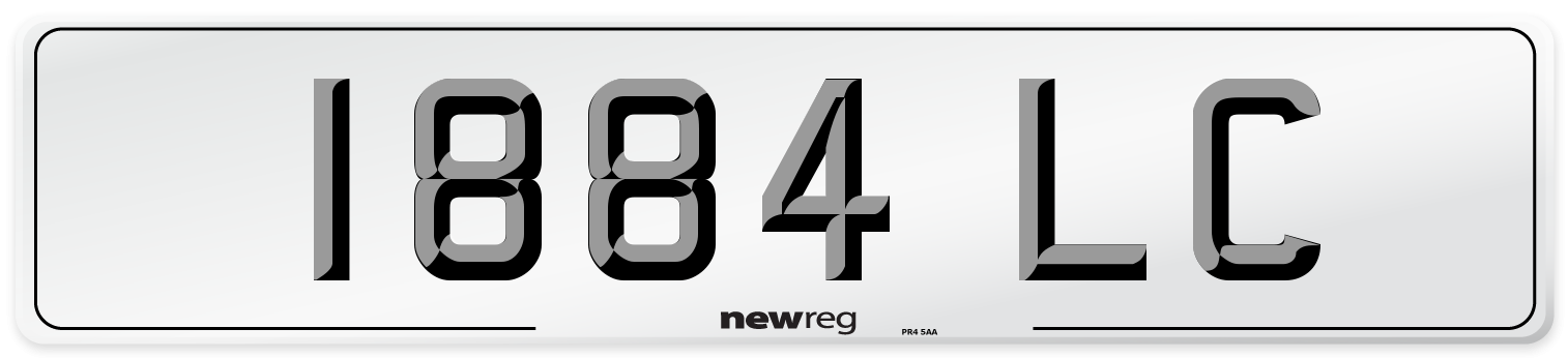 1884 LC Number Plate from New Reg